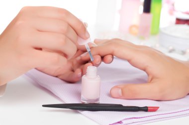 Manikür. bakım Temizleme, Vernik kaplama el, parmak