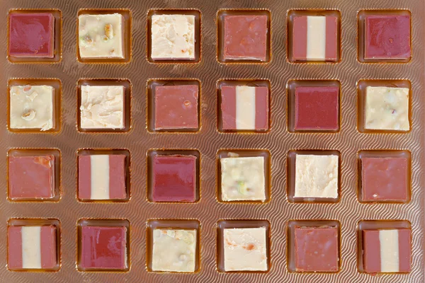 Nougat praline, delicious mix of nougat and almond creme — Stock Photo, Image