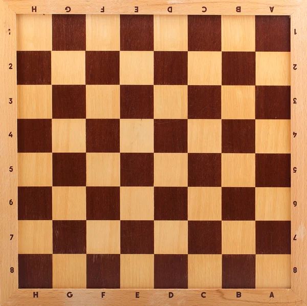 Wooden chessboard isolated on white backgroun — Stock Photo, Image