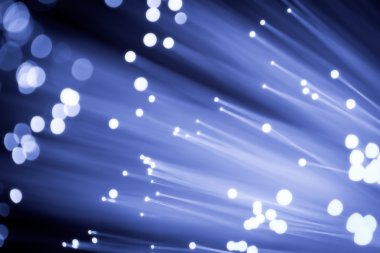Mavi ışıklı fiber op bir seçim sonuna yakın çekim