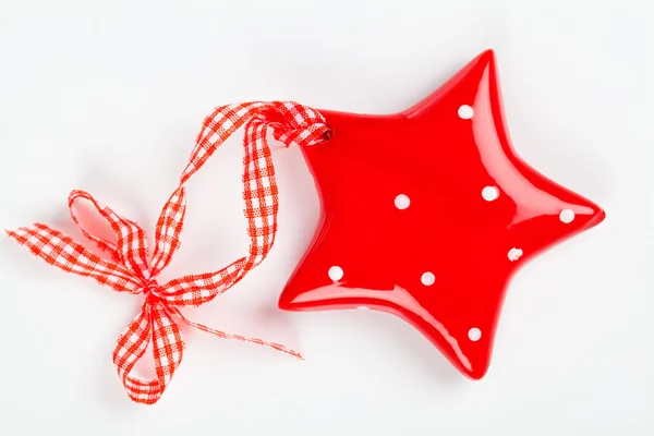 Jul stjärna prydnad av porslin, på vita bak — Stockfoto