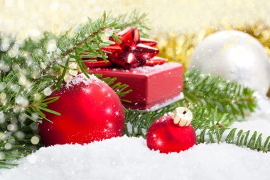 Soyut arkaplanda Noel süslemesi