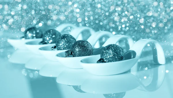 Christmas balls, decorations over white — Stock Photo, Image