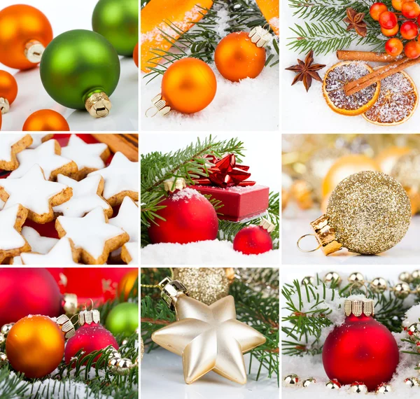 Conjunto de decoração de Natal, isolado em branco — Fotografia de Stock