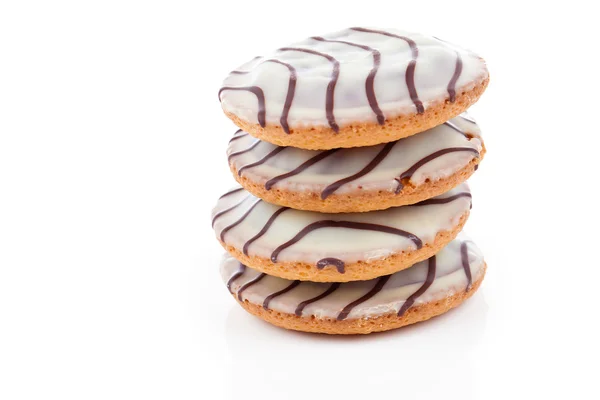 Μπισκότο μπισκότα με κρέμα. κοντινό πλάνο. — Φωτογραφία Αρχείου