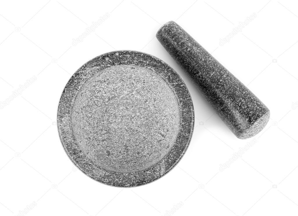 Mortar and Pestle Isolated on a White Background