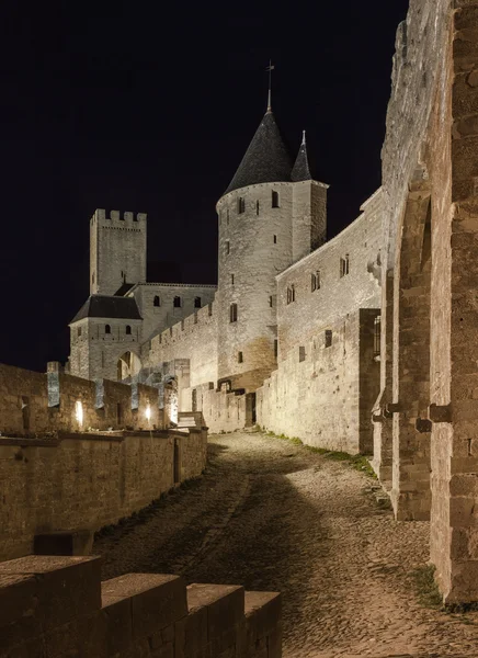 カルカソンヌの中世の城 ストック画像