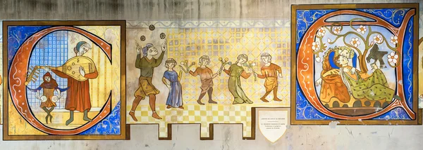 Carcassonne history wall painting — Stock Photo, Image