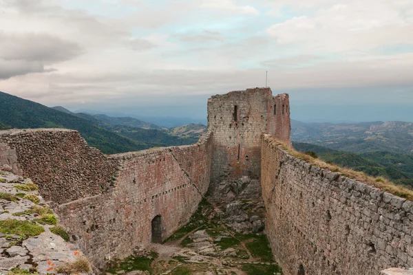 Montsegur medieval Cathar castle — Stock Photo, Image