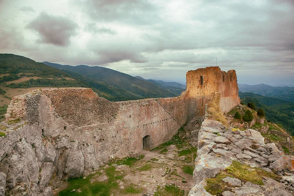 Montsegur medieval Cathar castle — Stock Photo, Image