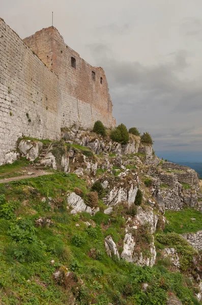 Castelul catar medieval Montsegur — Fotografie, imagine de stoc
