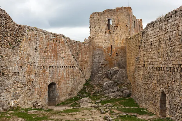 Castelul catar medieval Montsegur — Fotografie, imagine de stoc