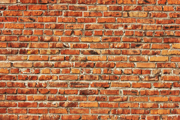 Fondo de pared de ladrillo rojo — Foto de Stock