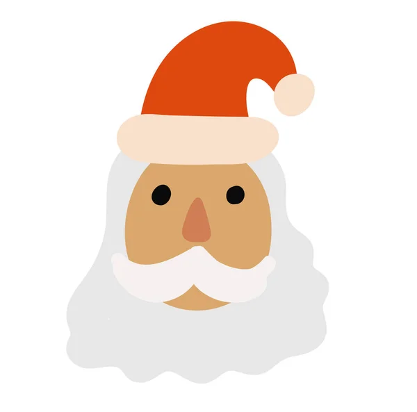 Plochá ikona se Santa Clausem izolovaná na bílém — Stockový vektor