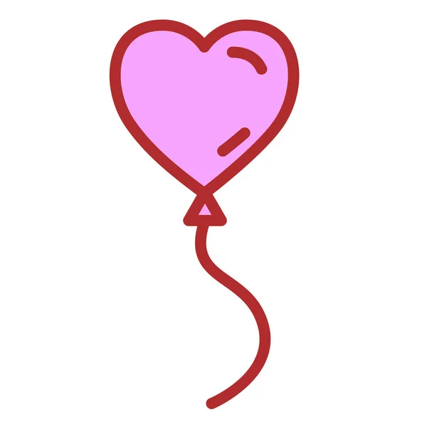 Globo de aire en forma de corazón. Icono de San Valentín. Ilustración vectorial — Archivo Imágenes Vectoriales