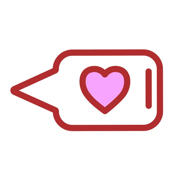Signo de comentario con corazón. Icono de San Valentín. Ilustración vectorial — Vector de stock