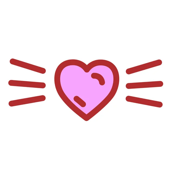 Corazón brillante. Icono de San Valentín. Ilustración vectorial — Vector de stock