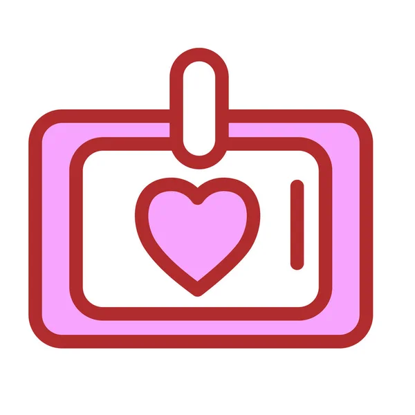 Tableta con corazón. Icono de San Valentín. Ilustración vectorial — Vector de stock