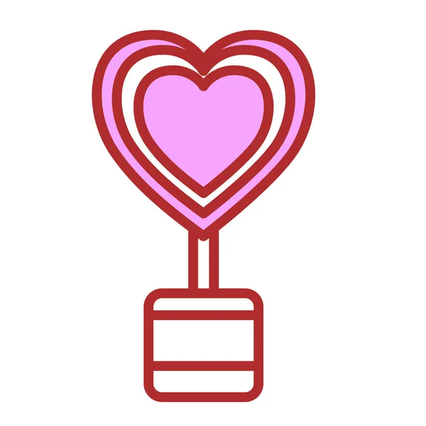 Árbol en forma de corazón en maceta. Icono de San Valentín. Ilustración vectorial — Vector de stock