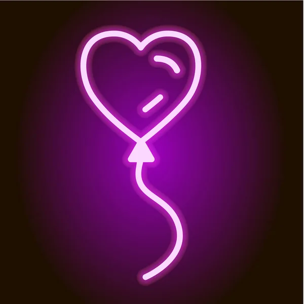Vzduchový balónek ve tvaru srdce. Valentýnská ikona. Vektorová ilustrace — Stockový vektor