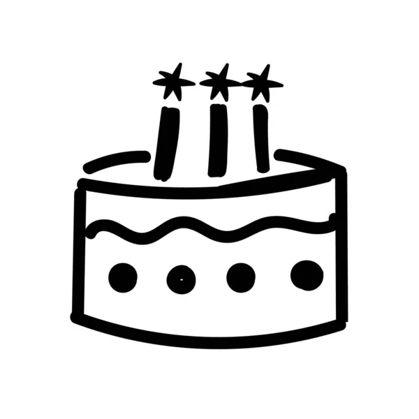 Torta di compleanno con l'icona delle candele. illustrazione vettoriale — Vettoriale Stock