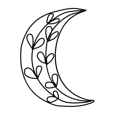 Aylı ve çiçekli göksel boho deseni.