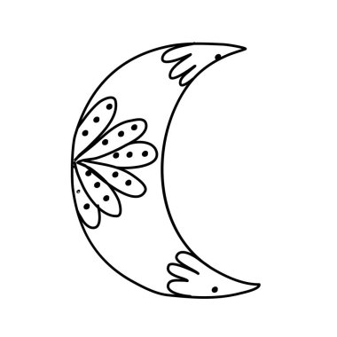 Aylı ve çiçekli göksel boho deseni