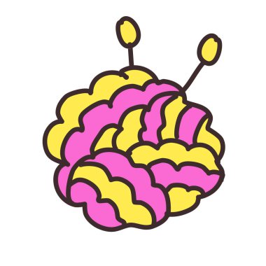 Renkli merino yünü ipliği. Vektör illüstrasyonu.