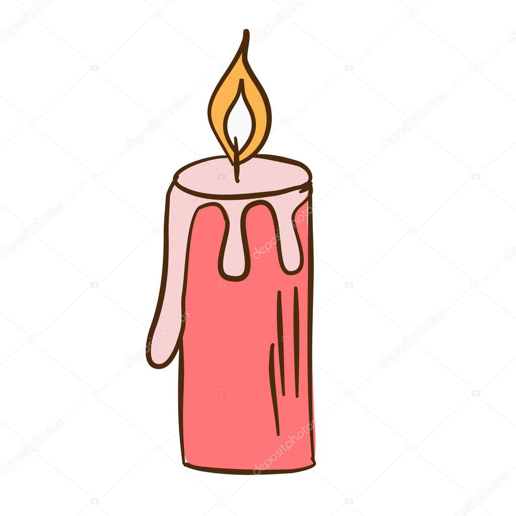 Burning candle. Aromatherapy spa vector illustartion