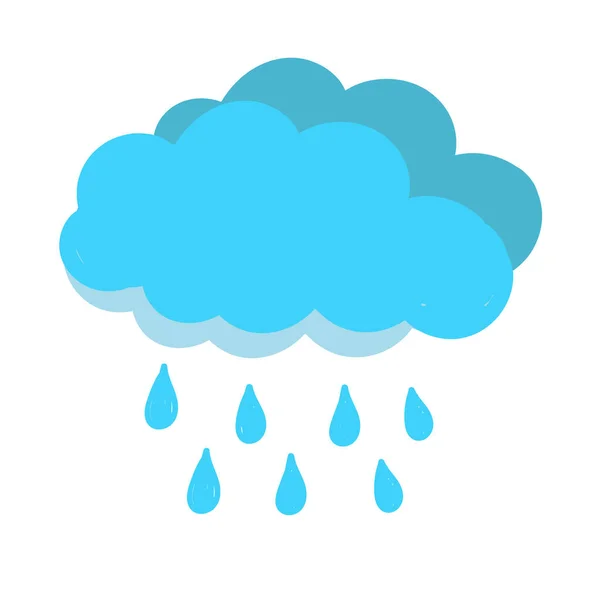 Icona Della Pioggia Blu Gocce Corsa Illustrazione Vettoriale — Vettoriale Stock