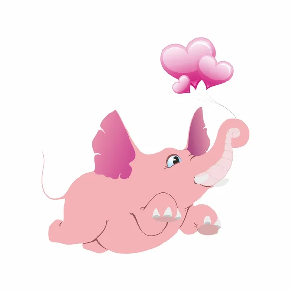 Elefant roz — Vector de stoc