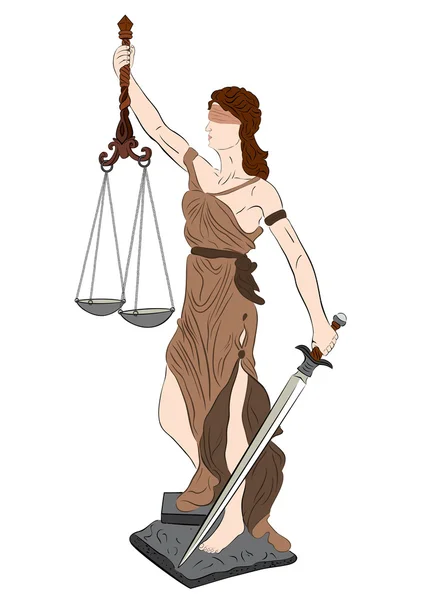 Goddess of justice — Stock Vector