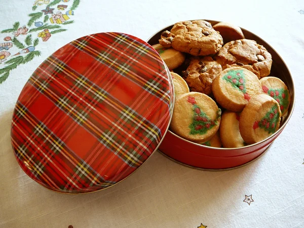 Christmas Cookie Tin — Stock Photo, Image