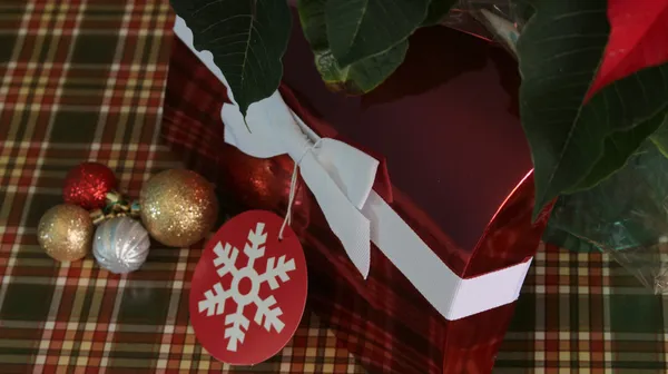 Caja de Navidad roja — Foto de Stock