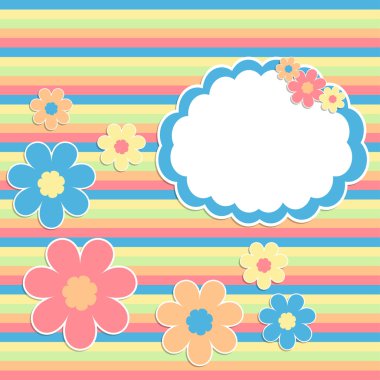 scrabbok background with flowers clipart