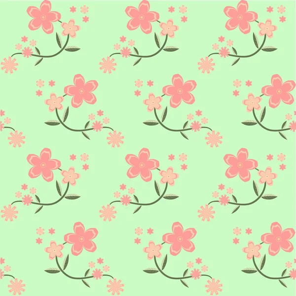 Fondo de flores de primavera inconsútil — Vector de stock