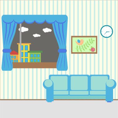 Nice room with a window clipart