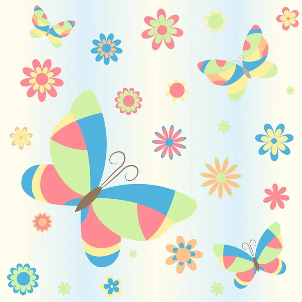 Hintergrund mit Schmetterlingen — Stockvektor
