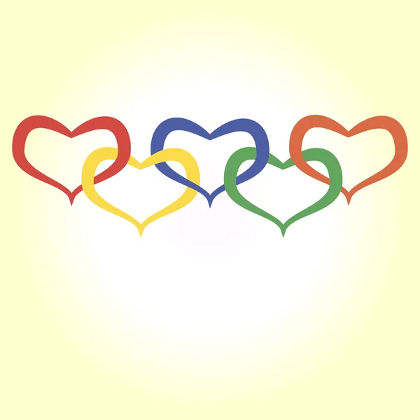 Illustration av hjärtan i olympisk stil — Stock vektor