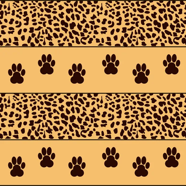 Fond vectoriel léopard avec des traces — Image vectorielle