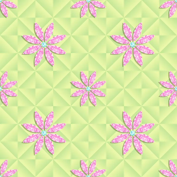 Motif sans couture vectoriel avec des fleurs — Image vectorielle