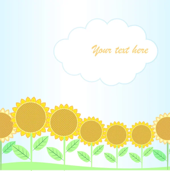 Fondo con girasoles — Vector de stock