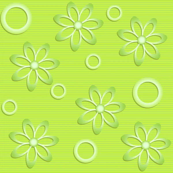 Green flowers on green background — Stock Vector