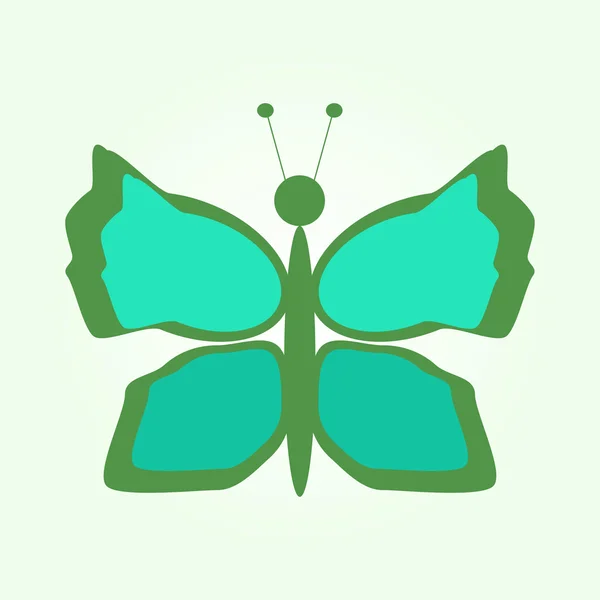 Papillons verts dans un style graphique — Image vectorielle