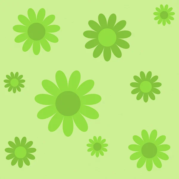 绿色纹理背景上的绿色花 — 图库矢量图片