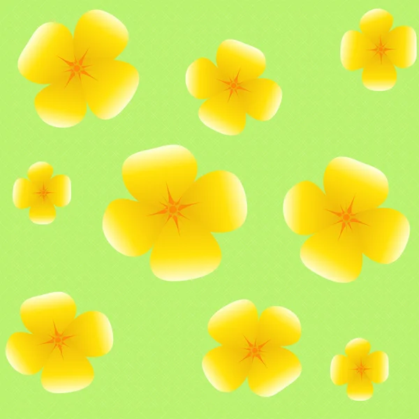 Fondo con flores amarillas — Vector de stock