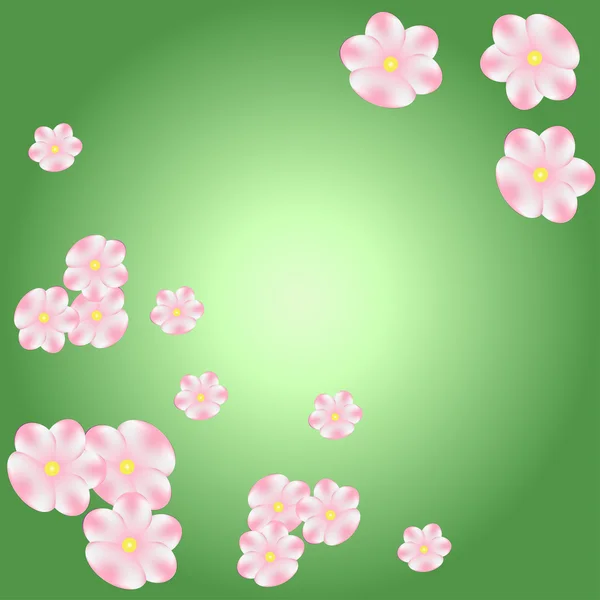 Roze bloemen kaart achtergrond — Stockvector