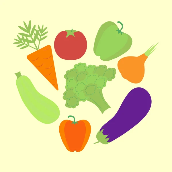 Ilustración de diferentes verduras — Vector de stock