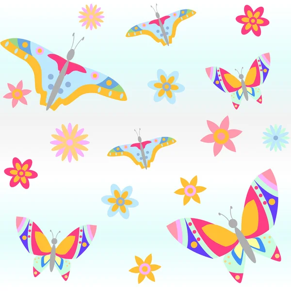 Fundo com borboletas — Vetor de Stock