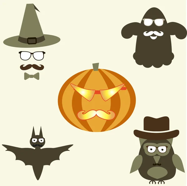 Icone di Halloween hipster — Vettoriale Stock